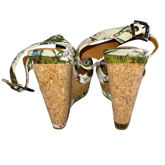 Lust For Life Floral Print Cork Wedge Sandals Sz 8 - Picture 3 of 7